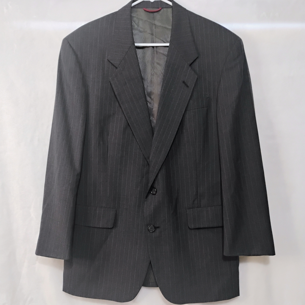 Vtg Hart Schaffner & Marx Mens 40R Wool Blazer Sport Coat Gray Pinstripe US Made